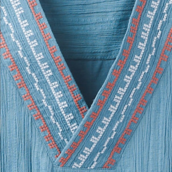⭐️Prana⭐️Heloise Tunic Embroidered Blue Cotton Tank Top Active Outdoors Wo's S - Picture 3 of 12